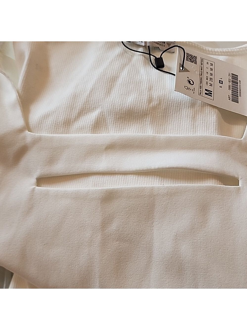 NWT Zara Ballon Sleeve Cropped Blouse, Size M - Picture 6 of 9